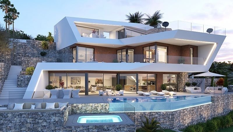 Independent villa with a landscaped front garden